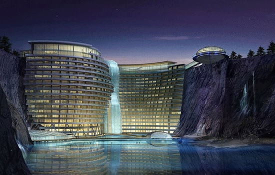 Роскошный отель в карьере: архитектурное чудо в Китае