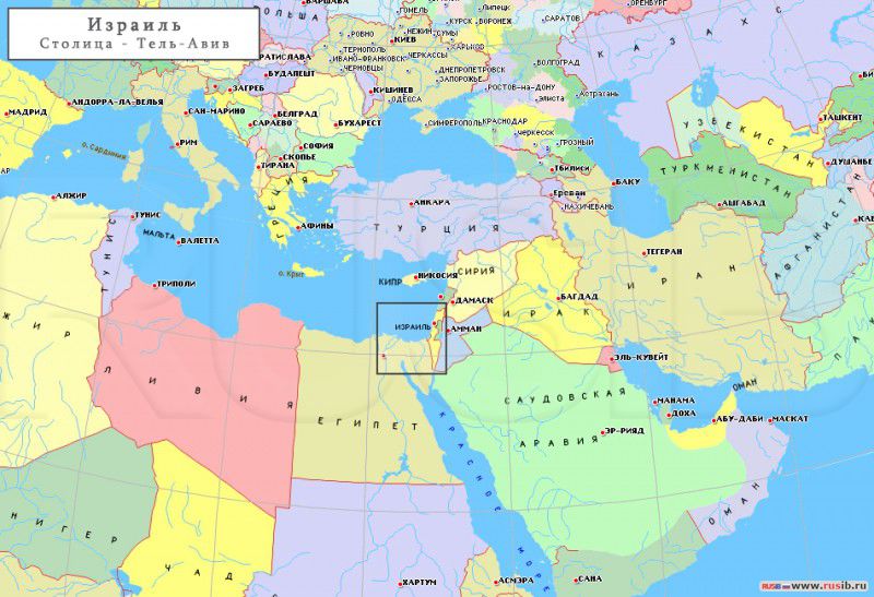 израиль карта мира
