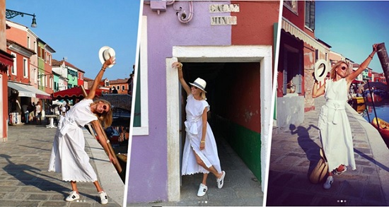 Юлия Высоцкая путешествует по опустевшим улицам Венеции, покинутых туристами