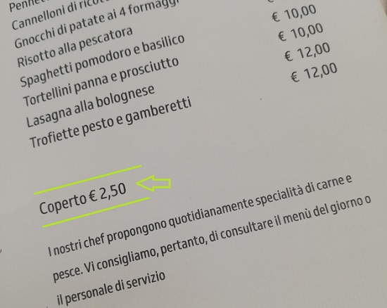 Туристы в Италии могут столкнуться с неожиданными расходами: что такое "coperto"?