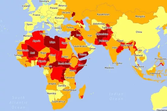 Карта туристических рисков 2025: самые опасные страны для путешествий