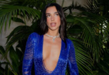 Дуа Липа появилась на публике в платье с декольте до живота