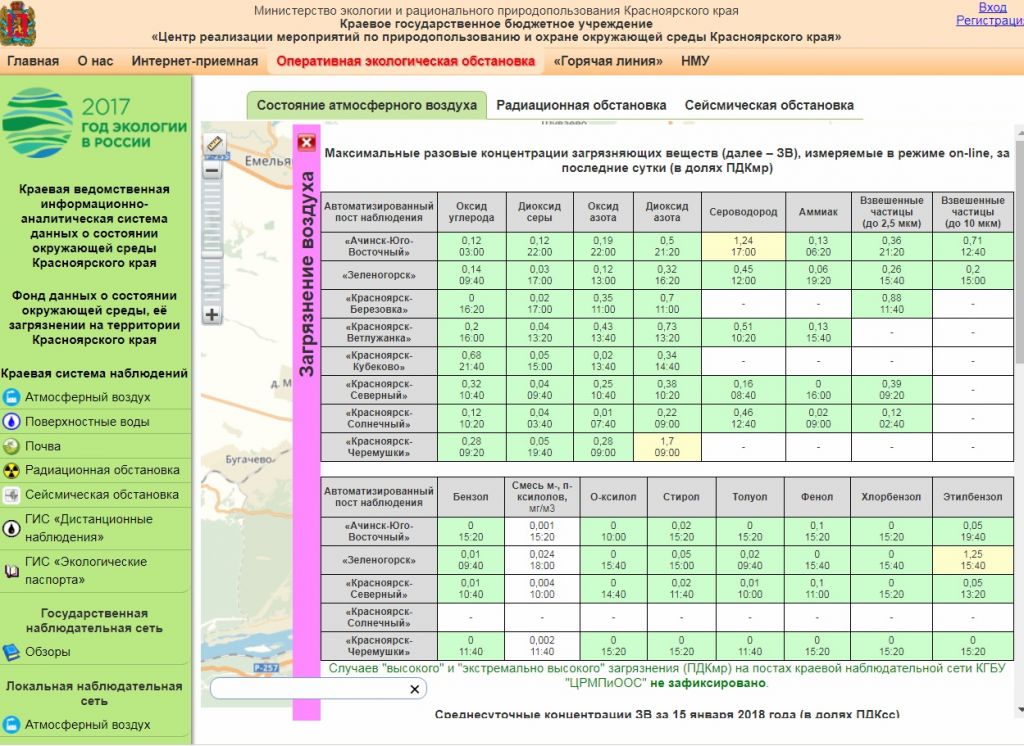 Экологическая карта ачинска